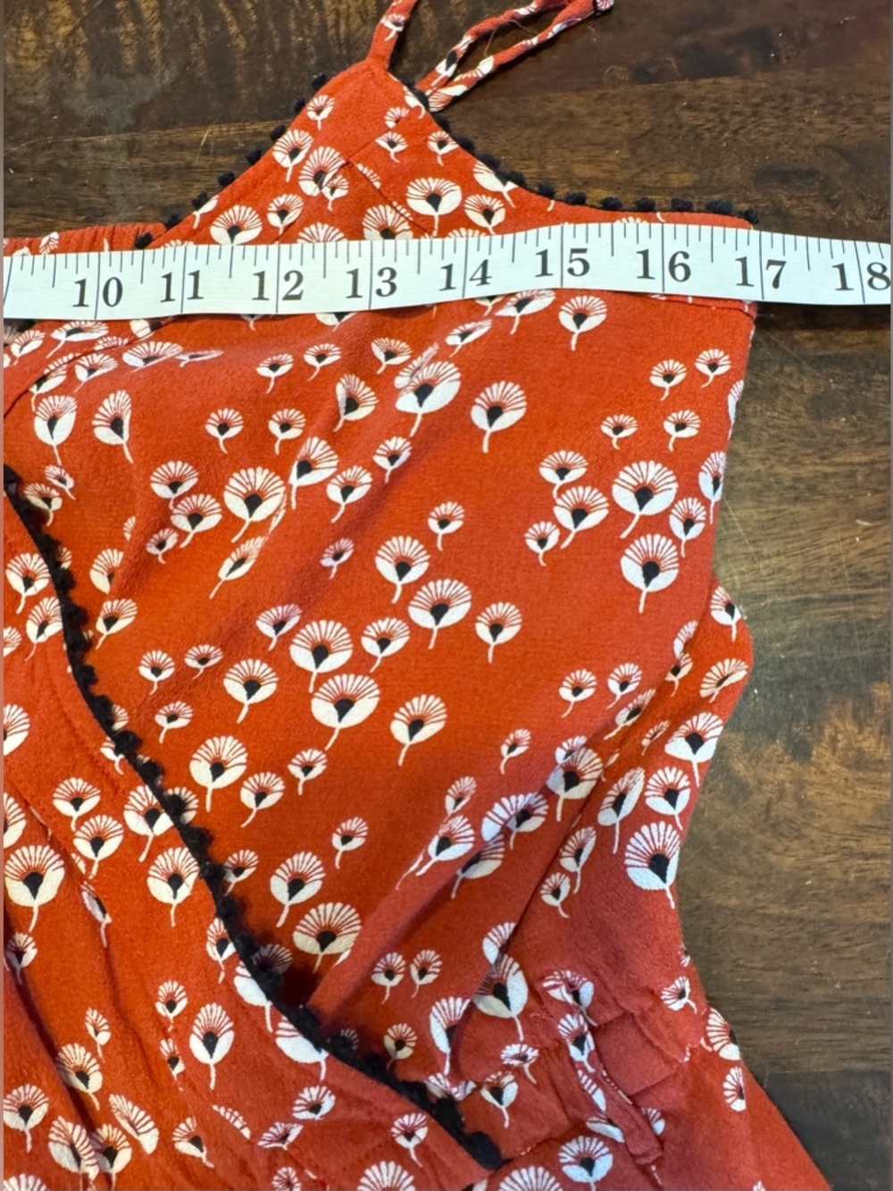 LOFT Burnt Orange Wrap Front Strappy Dandelion Floral Belted Romper Sz S - Picture 8 of 12